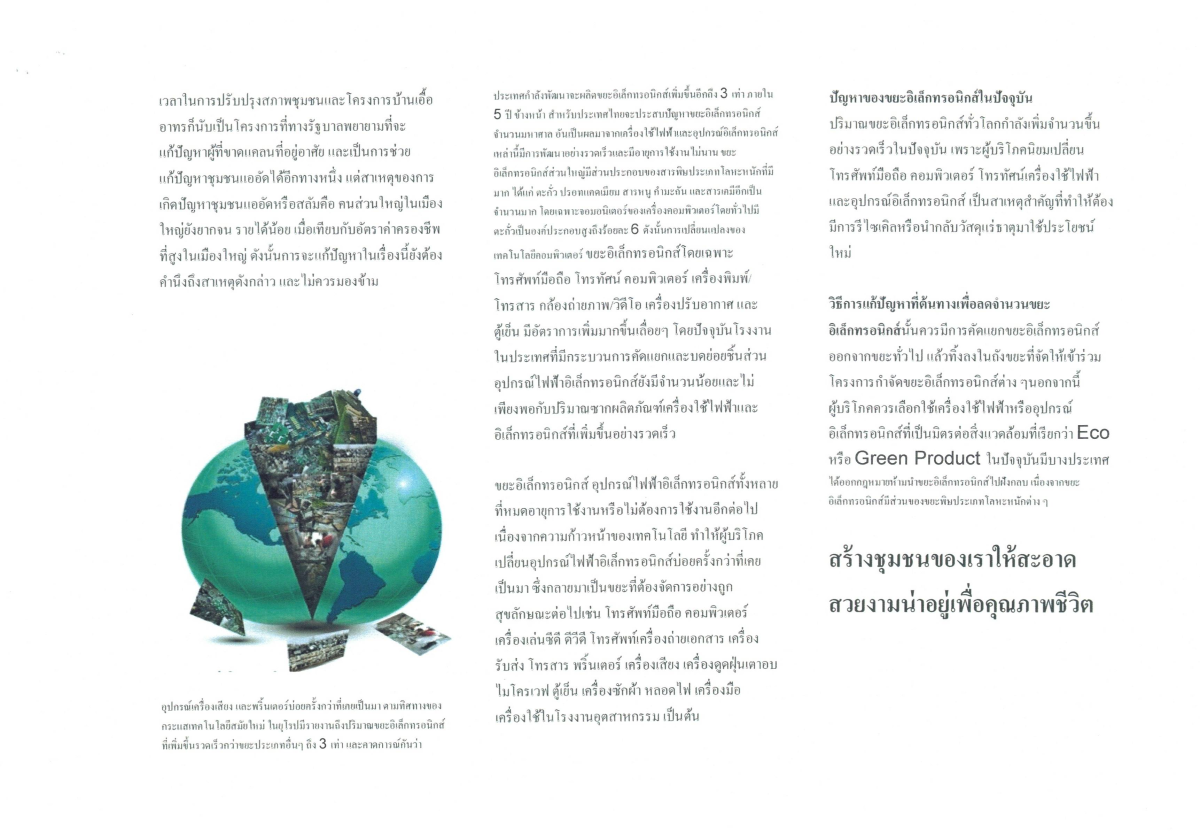 แนวคิดการแก้ปัญหาในชุมชน เรื่องของสภาพแวดล้อมให้สะอาด